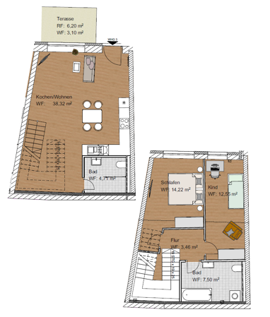 Maisonette zur Miete 840 € 3 Zimmer 83,9 m² Erdgeschoss Forchheim Forchheim 91301