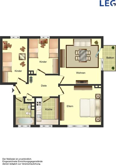 Wohnung zur Miete nur mit Wohnberechtigungsschein 447 € 4,5 Zimmer 72,2 m² 1. Geschoss frei ab 05.02.2025 Baumschulallee 32 Wahllokal 180 Siegburg 53721