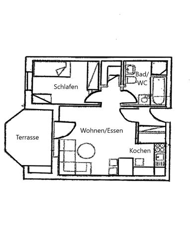 Wohnung zum Kauf 68.000 € 2 Zimmer 49,1 m² Erdgeschoss Volkstedt Rudolstadt 07407