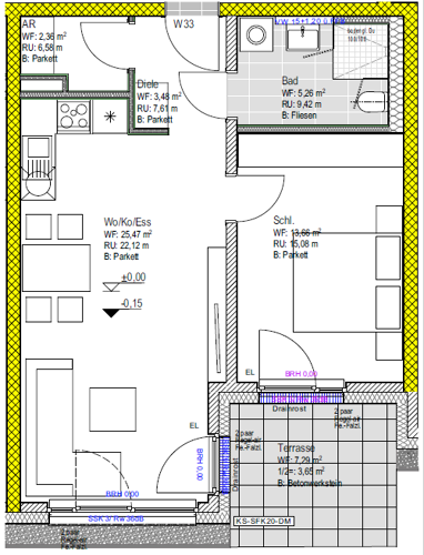 Terrassenwohnung zur Miete 810 € 2 Zimmer 53,8 m² Erdgeschoss Neunkirchen Neunkirchen a.Brand 91077