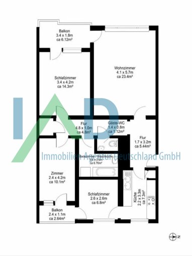 Wohnung zum Kauf 319.000 € 4 Zimmer 89 m² 2. Geschoss Eglosheim Ludwigsburg 71634