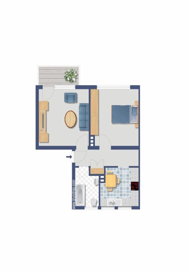 Wohnung zum Kauf Provisionsfrei 169.000 € 2 Zimmer 51,8 m² 2. Geschoss Nassaustraße 12 Humboldt / Gremberg Köln 51105