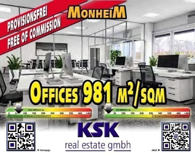 Bürofläche zur Miete Provisionsfrei 2,20 € 981 m²<br/>Bürofläche Berliner Viertel Monheim am Rhein 40789
