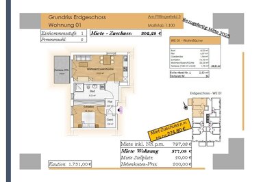 Wohnung zur Miete 302 € 2 Zimmer 55,3 m² EG Am Pittingerfeld 3 Wörth Wörth an der Donau 93086