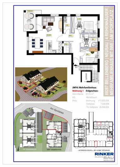 Wohnung zum Kauf Provisionsfrei 410.800 € 3 Zimmer 88 m² Erdgeschoss Am Sportplatz 8 Bellenberg 89287
