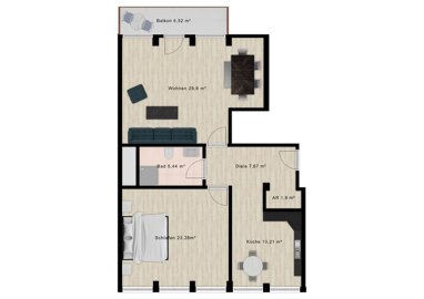 Wohnung zur Miete 1.100 € 2 Zimmer 85 m² 4. Geschoss Körnerstraße 100 Steinbühl Nürnberg 90459