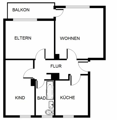 Wohnung zur Miete 439 € 3 Zimmer 66,7 m² 1. Geschoss Wiebringhausstraße 29 Hassel Gelsenkirchen 45896