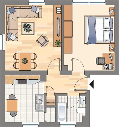 Wohnung zur Miete 389 € 2,5 Zimmer 46,7 m² EG Am Feldbrand 8 Bodelschwingh Dortmund 44357