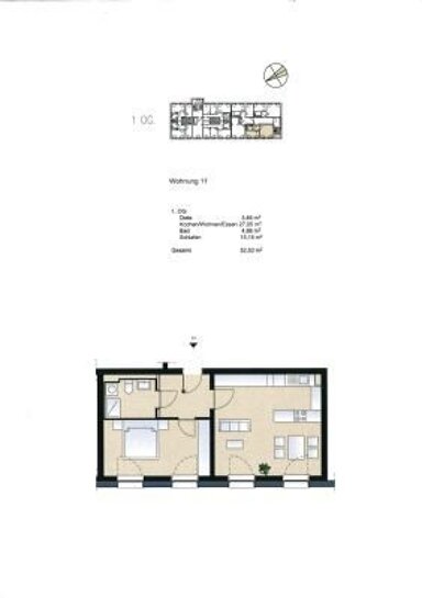 Wohnung zur Miete 730 € 1 Zimmer 52,5 m² 1. Geschoss Probierlweg Ingolstadt 85053