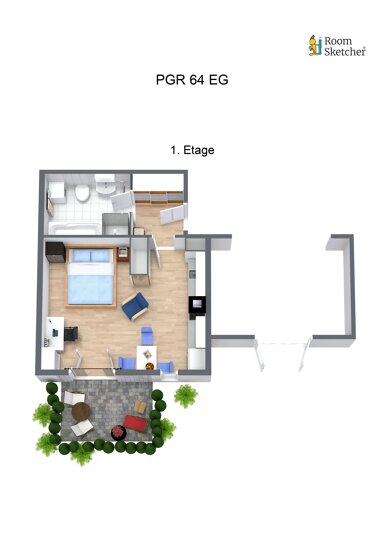 Wohnung zum Kauf 210.000 € 1 Zimmer 42,2 m² EG frei ab sofort Paul-Gerhardt-Ring 64 Niederrad Frankfurt am Main 60528