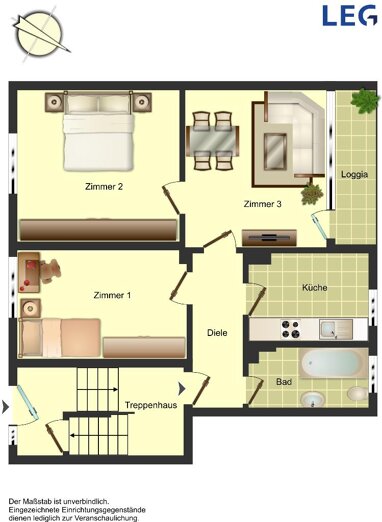 Wohnung zur Miete 470 € 3,5 Zimmer 58,4 m² 1. Geschoss frei ab 30.08.2024 Mörikestraße 1 Lünen - Nord Lünen 44534