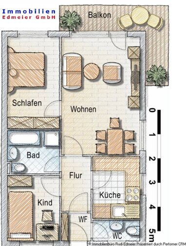 Wohnung zur Miete 550 € 2 Zimmer 60 m² 3. Geschoss frei ab sofort Madererstr. Deggendorf Deggendorf 94469