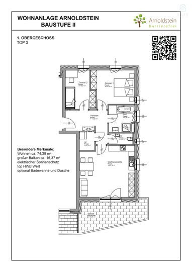Wohnung zum Kauf 289.300 € 3 Zimmer 74,4 m² Arnoldstein 9601