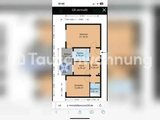 Wohnung zur Miete Tauschwohnung 1.200 € 3 Zimmer 65 m² 3. Geschoss Planegg 82152