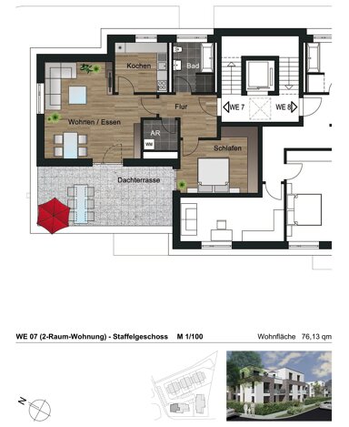 Wohnung zur Miete 837 € 2 Zimmer 76,1 m² 2. Geschoss Külzauer Weg 5g Möser Lostau 39291