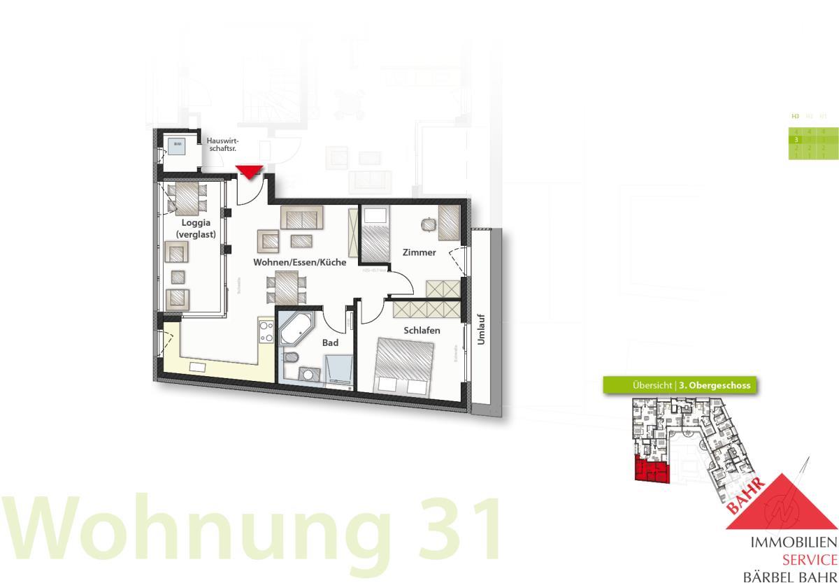 Wohnung zum Kauf Provisionsfrei 499.000 € 3 Zimmer 66 m²<br/>Wohnfläche Unterstadt / Galgenberg Böblingen 71034