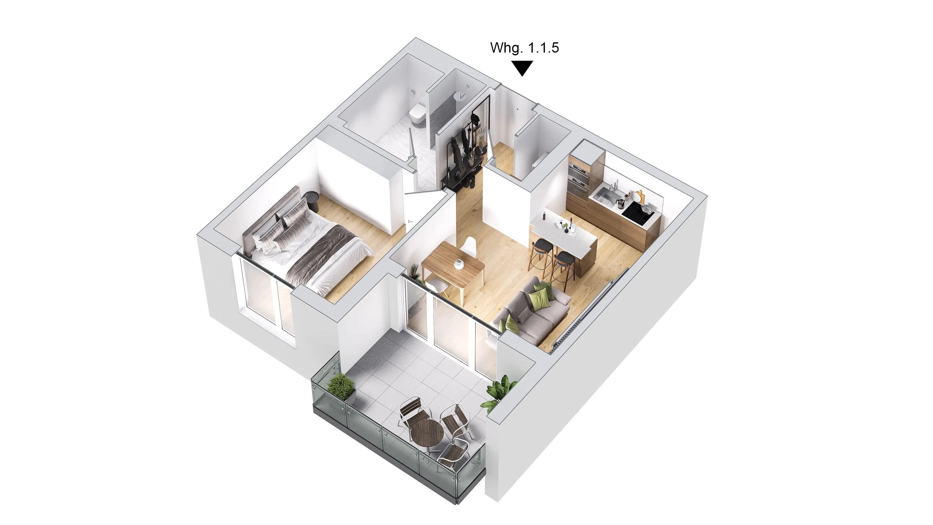 Wohnung zum Kauf provisionsfrei 231.345 € 2,5 Zimmer 51,4 m²<br/>Wohnfläche Dietenheim Dietenheim 89165