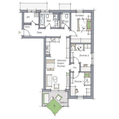 Wohnung zum Kauf provisionsfrei 463.490 € 4 Zimmer 90,8 m² 1. Geschoss frei ab 31.12.2026 Kornburger Hauptstr. 4 Nürnberg 90455