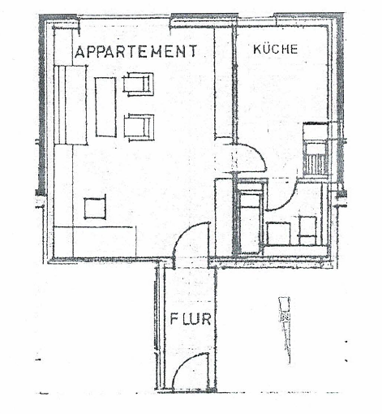 Apartment zur Miete 340 € 1 Zimmer 42 m² 1. Geschoss Carl-Wilhelm-Straße Vier Wälle Krefeld 47798