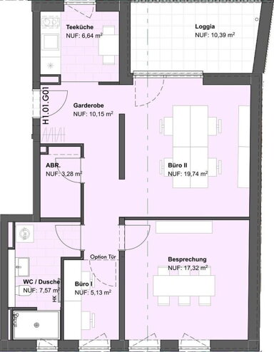 Bürofläche zur Miete provisionsfrei 1.203 € 80,2 m² Bürofläche Bischofsheim 65474