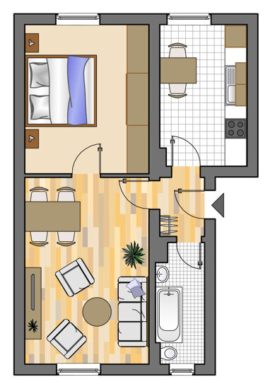 Wohnung zur Miete 399 € 2,5 Zimmer 52,7 m² 1. Geschoss Sedanstraße 61 Herten - Südwest Herten 45699
