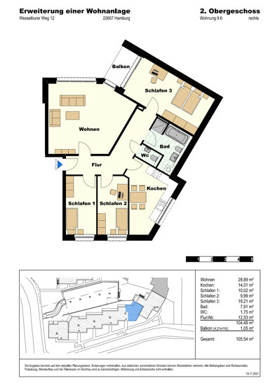 Wohnung zum Kauf 790.200 € 4 Zimmer 105,4 m² Wesselburer Weg 18 Osdorf Hamburg 22549