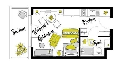 Studio zur Miete 421 € 1 Zimmer 23 m² 1. Geschoss frei ab 01.03.2025 Ellwanger Straße 23 Schwäbisch Hall Schwäbisch Hall 74523