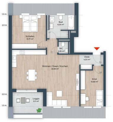 Wohnung zum Kauf Provisionsfrei 735.483 € 3 Zimmer 85,8 m² 2. Geschoss Bischofsweiherstraße 34 Dechsendorf - West Erlangen 91056