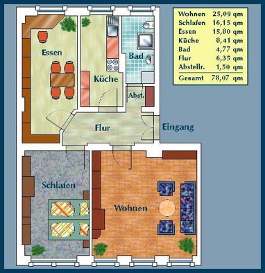 Wohnung zur Miete 595,67 € 3 Zimmer 78,1 m² 2. Geschoss Teichstr. 3 Trachau-Süd (Alttrachau) Dresden 01139