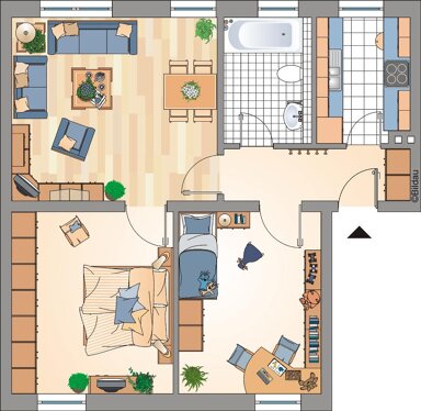 Wohnung zur Miete nur mit Wohnberechtigungsschein 251 € 3,5 Zimmer 58,8 m² 2. Geschoss frei ab 20.12.2024 An der Zechenbahn 6 Hochlarmark Recklinghausen 45661