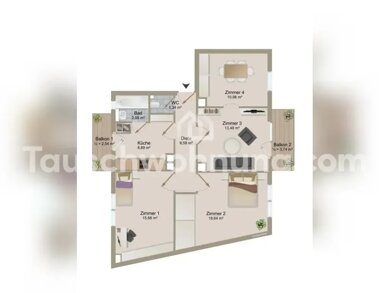 Wohnung zur Miete Tauschwohnung 820 € 3,5 Zimmer 85 m² 2. Geschoss Neuburg Freiburg im Breisgau 79098