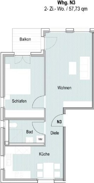 Wohnung zum Kauf 239.000 € 2 Zimmer 57,7 m² 2. Geschoss Nonnengasse 13 Kernstadt Calw 75365