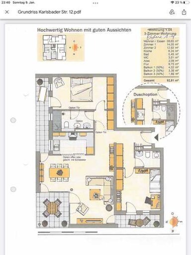 Wohnung zum Kauf provisionsfrei 700 € 3 Zimmer 98,7 m² frei ab sofort Karlsbader Straße Gonsenheim Mainz 55122