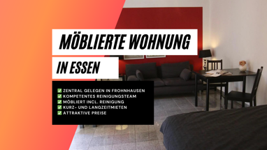 Wohnung zur Miete Wohnen auf Zeit 1.050 € 2 Zimmer 45 m² frei ab sofort Sybelstraße Frohnhausen Essen 45145