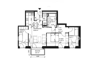 Wohnung zur Miete Tauschwohnung 1.149 € 4 Zimmer 83 m² 4. Geschoss Moabit Berlin 13349