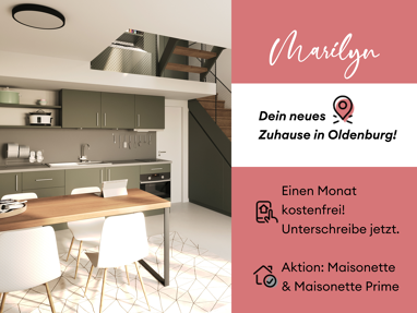 Maisonette zur Miete 895 € 1,5 Zimmer 40 m² 3. Geschoss Abraham 12 Zentrum Oldenburg 26122