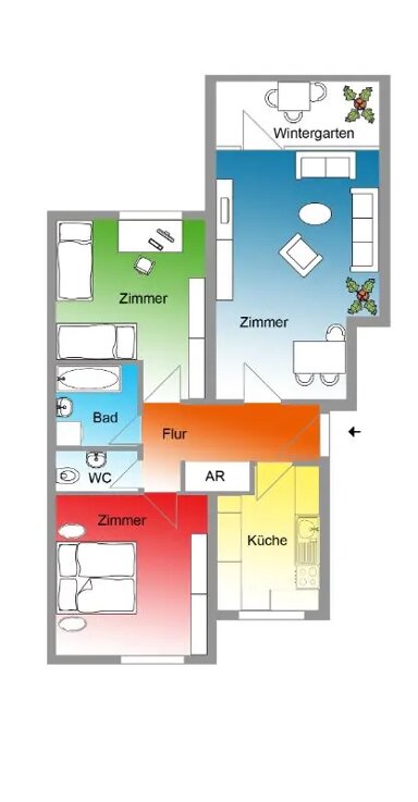 Wohnung zur Miete 700 € 3 Zimmer 75 m² frei ab sofort Beckstraße 9 Bärenschanze Nürnberg 90429