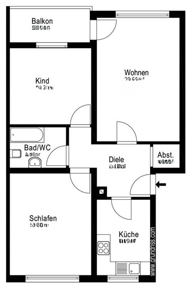 Wohnung zum Kauf Provisionsfrei 196.000 € 3 Zimmer 71 m² 1. Geschoss Lohmarer Straße 12 Humboldt / Gremberg Köln 51105