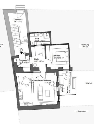 Wohnung zur Miete 900 € 2 Zimmer 71 m² 2. Geschoss frei ab sofort Weinstr. 2 Volkach Volkach 97332