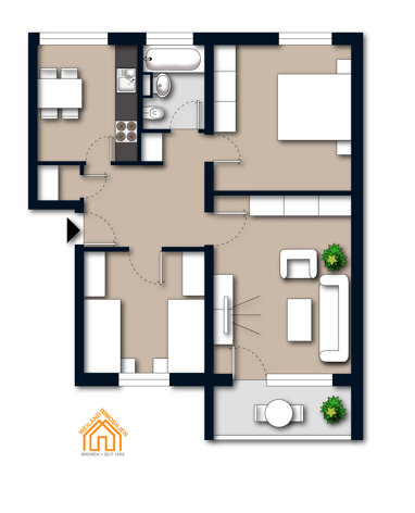 Wohnung zur Miete 646 € 3 Zimmer 68 m² 1. Geschoss frei ab sofort Tillburger Straße 4 Kirchhuchting Bremen 28259