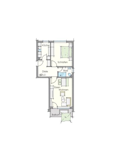 Wohnung zur Miete 900 € 2 Zimmer 60,5 m² 4. Geschoss frei ab 15.02.2025 Linnéstraße 13 Steinbühl Nürnberg 90443