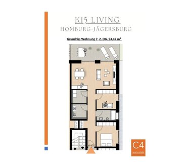 Wohnung zum Kauf 385.000 € 3 Zimmer 94,5 m² 2. Geschoss Jägersburg Homburg 66424