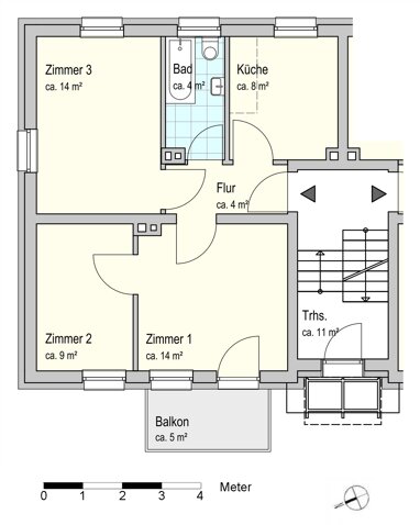 Wohnung zur Miete 472 € 3 Zimmer 54,7 m² Erdgeschoss Bremer Heerstraße 53 Dragonerstraße Oldenburg 26135