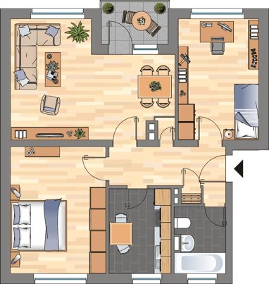 Wohnung zur Miete 509 € 3 Zimmer 64,4 m² 2. Geschoss Schreiberskamp 8 Leer Leer 26789