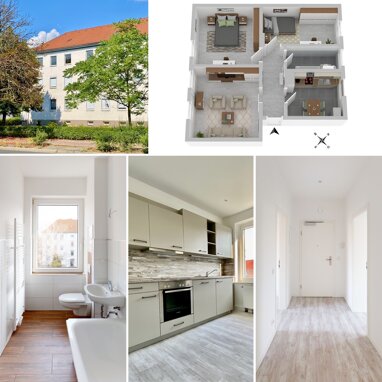 Wohnung zur Miete 495 € 3 Zimmer 65,8 m² 3. Geschoss Damaschkestraße 11 Wolfen Bitterfeld-Wolfen 06766