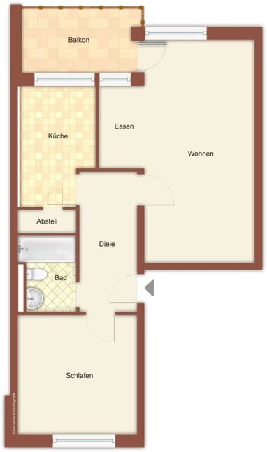 Wohnung zur Miete nur mit Wohnberechtigungsschein 310,81 € 2 Zimmer 59,2 m² 2. Geschoss Viktoriastraße 99 Gladbach Mönchengladbach 41061