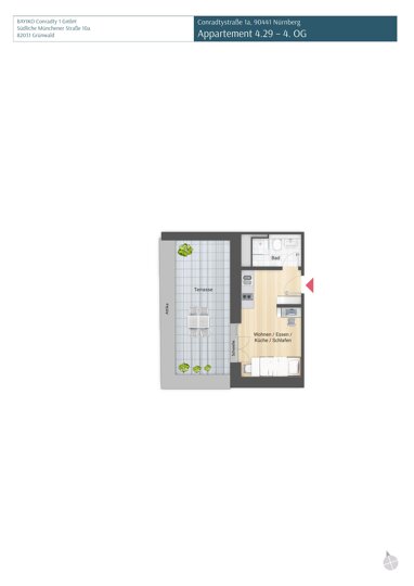 Wohnung zum Kauf 192.470 € 1 Zimmer 24,2 m² 4. Geschoss Conradtystr. 1a Katzwanger Straße Nürnberg 90441