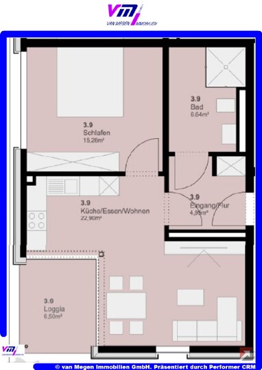 Wohnung zur Miete 650 € 2 Zimmer 53 m² Neukirchen Neukirchen-Vluyn 47506