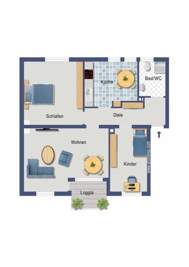 Wohnung zum Kauf Provisionsfrei 230.000 € 3 Zimmer 77,3 m² 1. Geschoss Frankenstraße 18 Gremberghoven Köln 51148