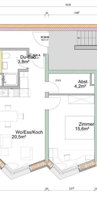 Wohnung zur Miete 821 € 2 Zimmer 44,6 m² 1. Geschoss Ellen-Ammann-Straße 8 Domberg Bamberg 96052